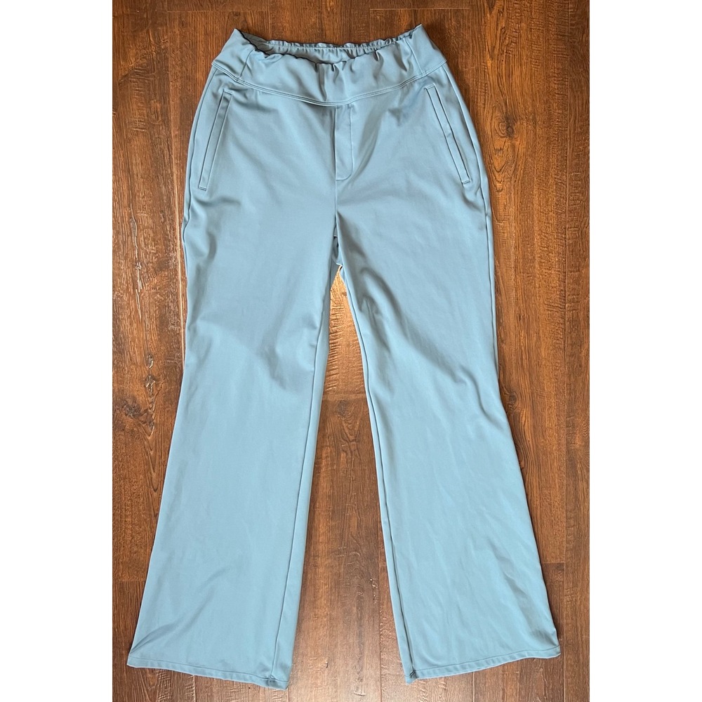 Halara Women High Waisted Wide Leg Performance Dress Pants Blue XL